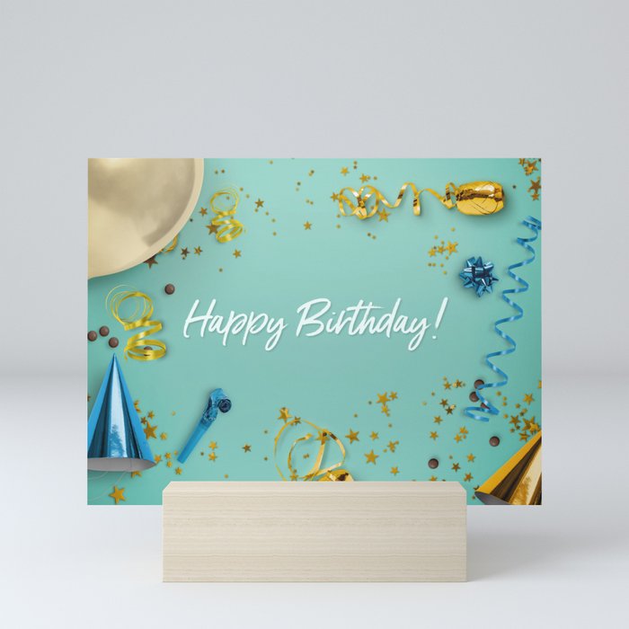 Happy Birthday Party Scene Layflat Mini Art Print