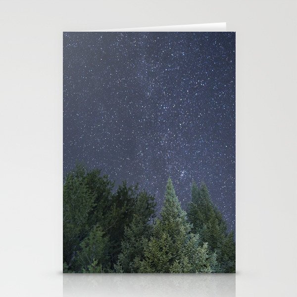 Pine trees with the northern michigan night sky Stationery Cards