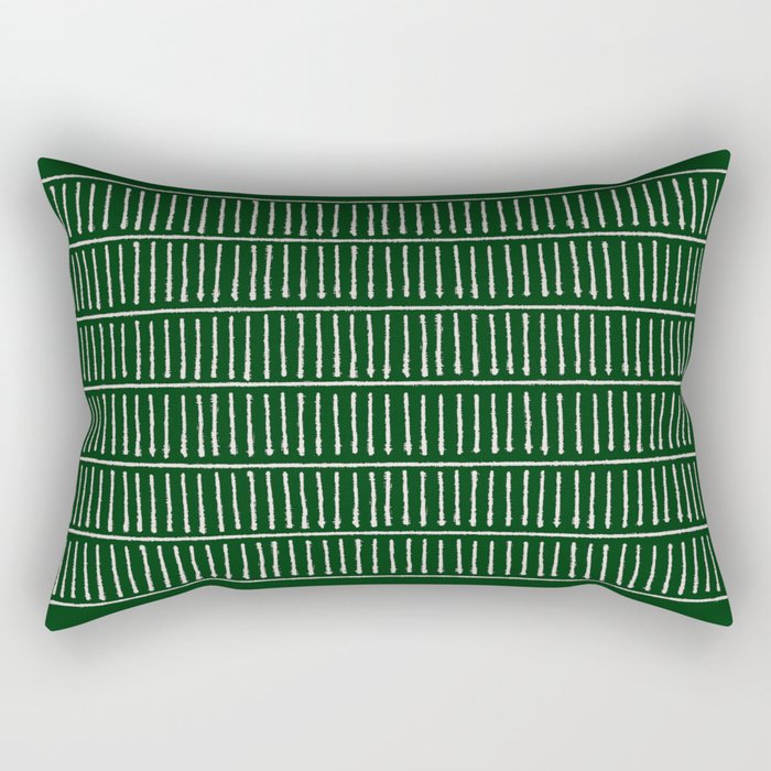 Striped green minimal boho lines Rectangular Pillow