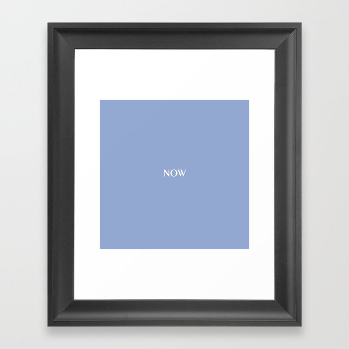 SERENITY blue pastel solid color NOW Framed Art Print