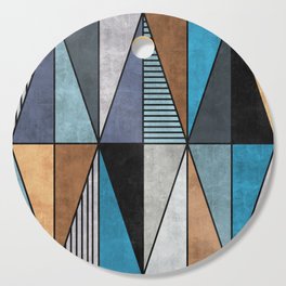 Colorful Concrete Triangles - Blue, Grey, Brown Cutting Board