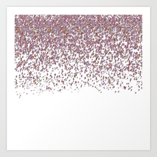 Sparkling rose quartz glitter confetti- Luxury design Art Print