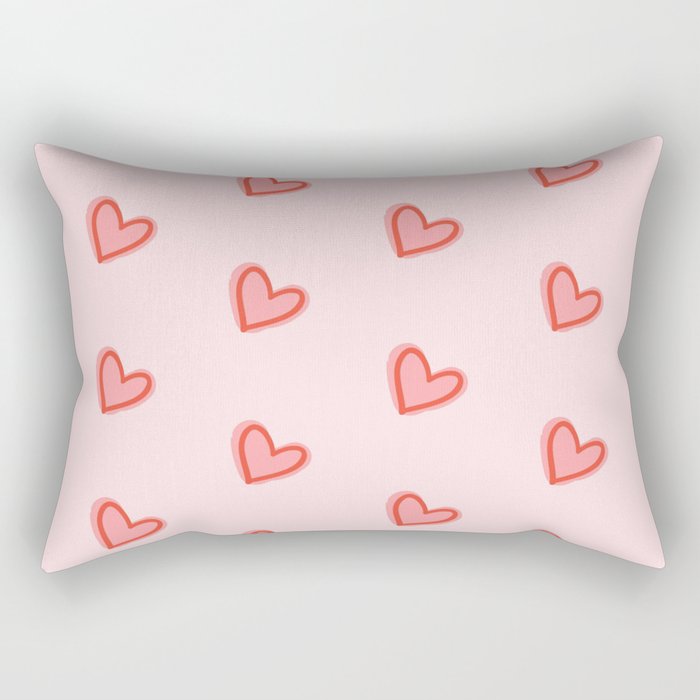 lover - pink hearts pattern Rectangular Pillow