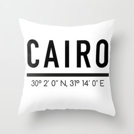 Cairo Throw Pillow | Ks, Egypt, Typography, Cairo, Travel, Places, Cities, Geography, Capital, Minimal 