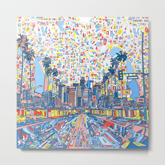 los angeles city skyline Metal Print