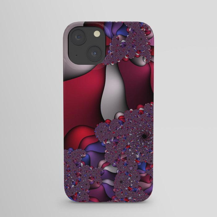 pink and purple fractal iPhone Case