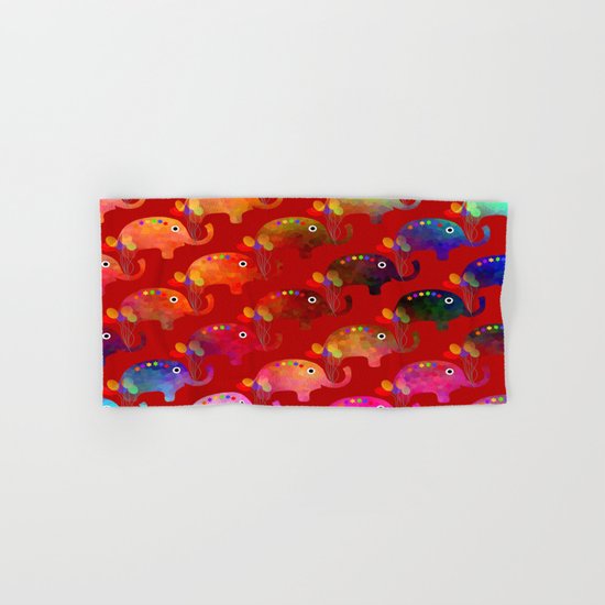 Colorful Elephants Hand & Bath Towel