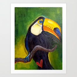 Macaw with Heart in Acrylic Art Print