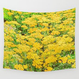 Pretty Yellow Floral Display Wall Tapestry