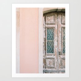 Old Pastel Door in Europe - Portugal Travel Photography - Art Art Print