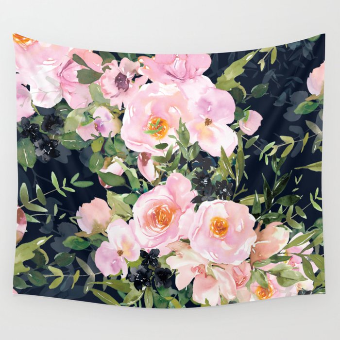 Navy blue and pink tapestry store