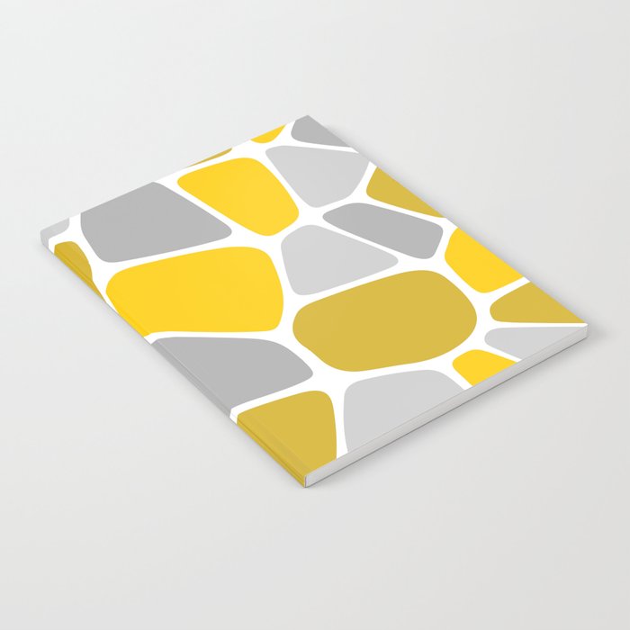 Abstract Shapes 208 in Gold and Grey Notebook