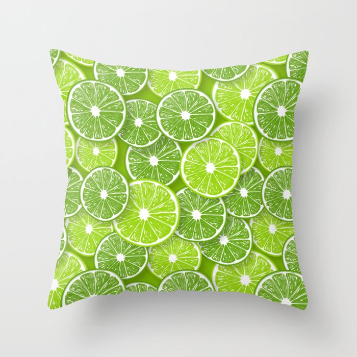 Lime pop Throw Pillow