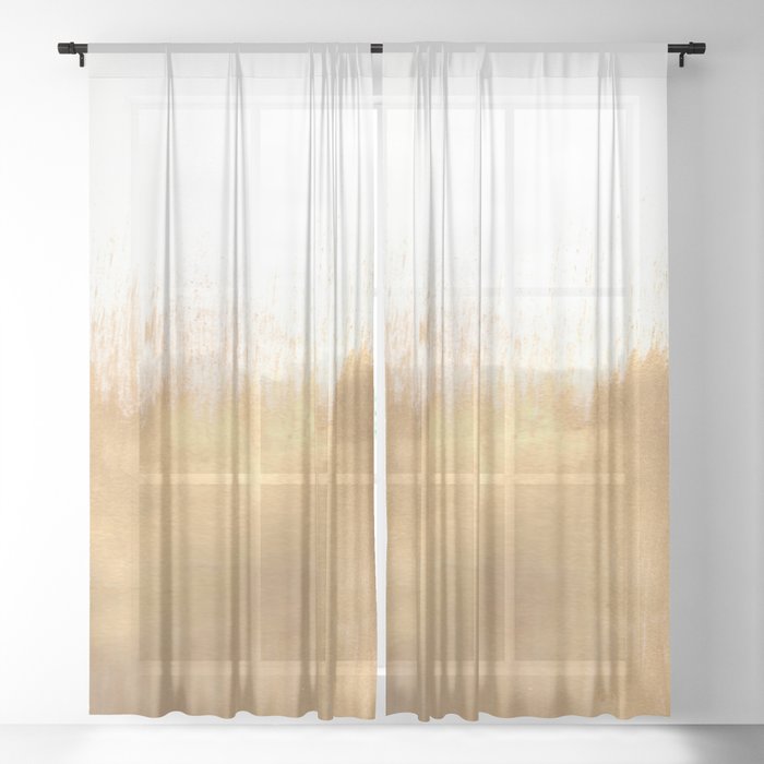 Brushed Gold Sheer Curtain