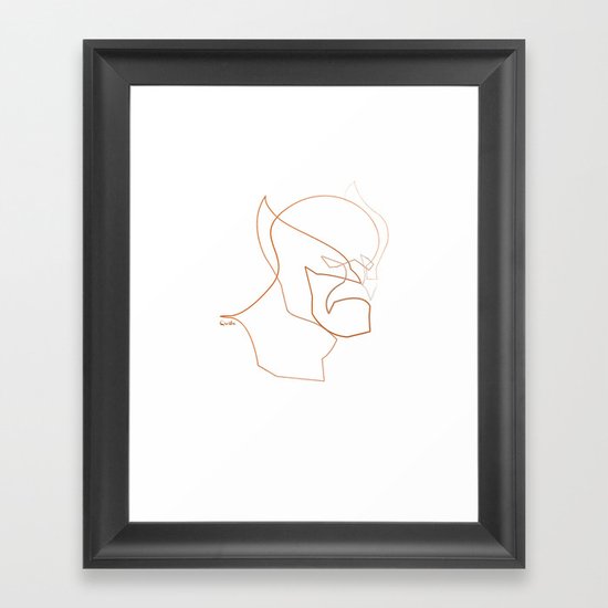 One line Wolverine Framed Art Print