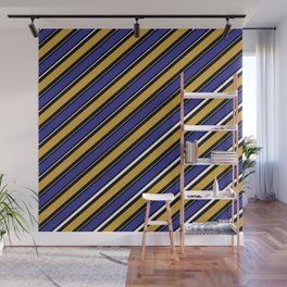 TEAM COLORS 1…Gold blue black white stripe diagonal Wall Mural