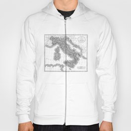Vintage Map of Italy (1799) BW Hoody
