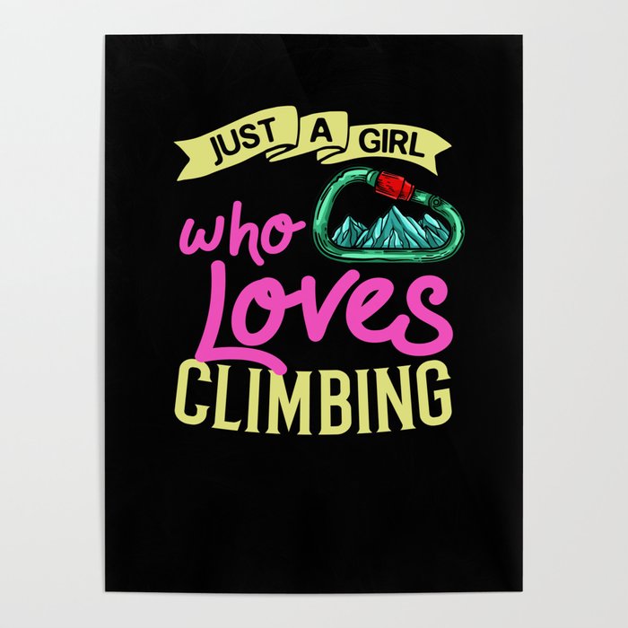 Rock Climbing Women Indoor Bouldering Girl Wall Poster