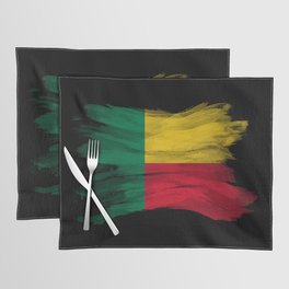 Benin flag brush stroke, national flag Placemat