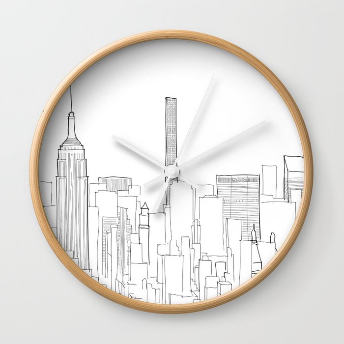 New York City Doodle Wall Clock