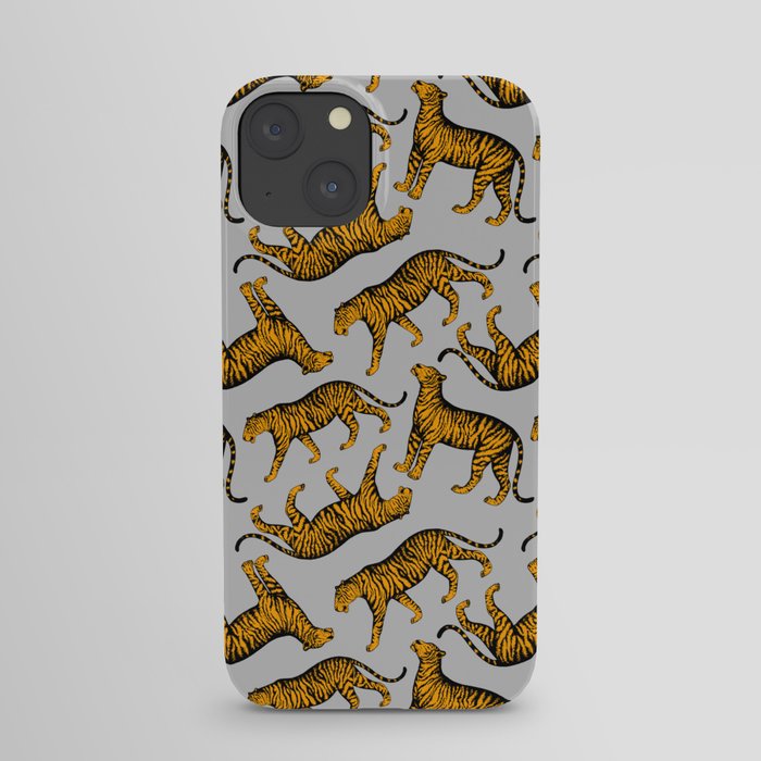 Tigers (Gray and Marigold) iPhone Case