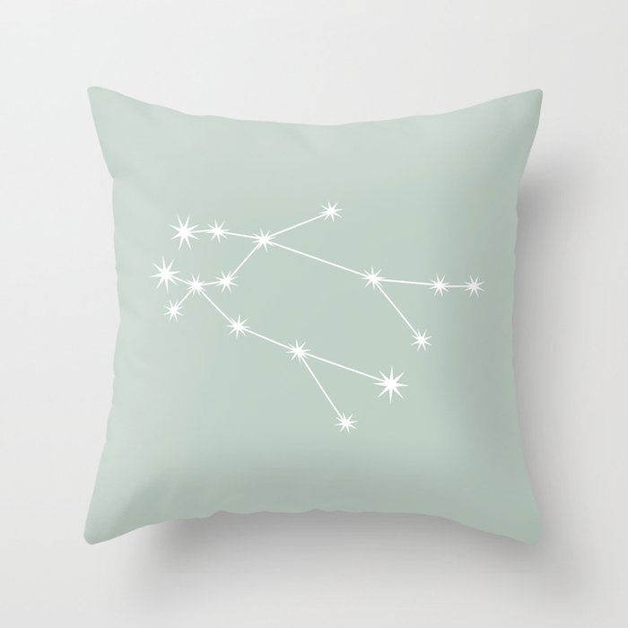 GEMINI Sage Green – Zodiac Astrology Star Constellation Throw Pillow