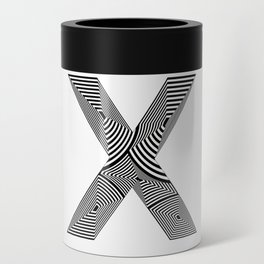 capital letter X in black and white, with lines creating volume effect Can Cooler