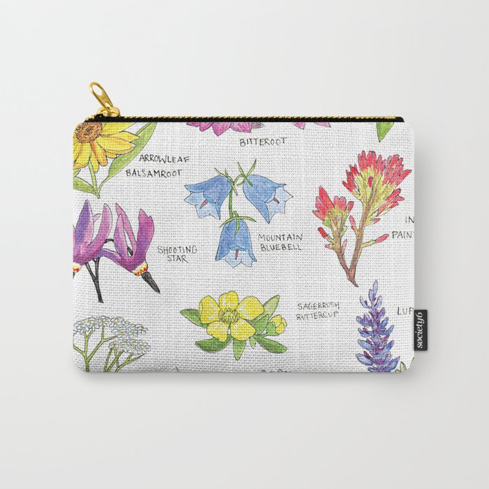 Montana Wildflowers Chart Carry-All Pouch