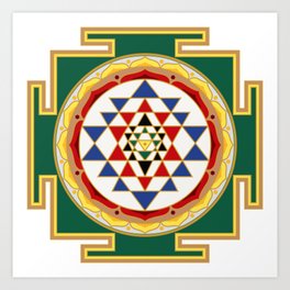 Sri Yantra colored Art Print