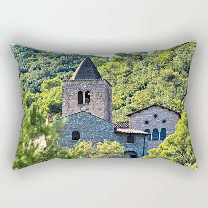 Medieval Gothic Abbey of San Cassiano, Narni, Italy Rectangular Pillow
