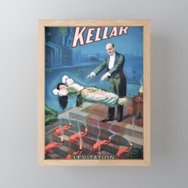 Vintage Levitation Kellar magic poster Framed Mini Art Print