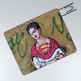Frida Kahlo Mexican Artist Graffiti Street Art Picnic Blanket