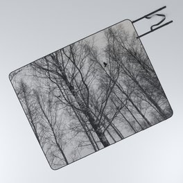 Lonely Crow Woods Picnic Blanket
