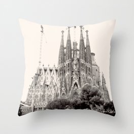 Sagrada Familia in Barcelona Throw Pillow