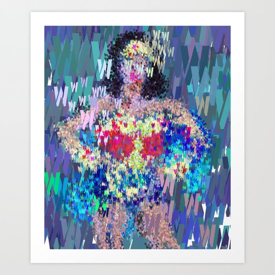 Wonder Type Woman - Abstract Pop Art Comic Art Print