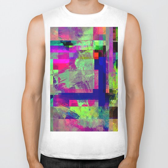 Pastel Geometry X - Abstract, goemetric, pastel coloured, textured artwork Biker Tank