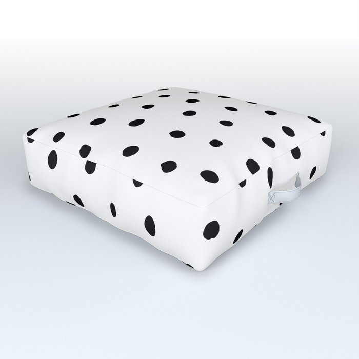 Polka Dot White Background Outdoor Floor Cushion