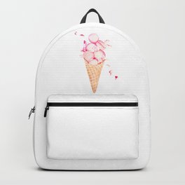 Pink Macaroons Rose Ice Cream Fashion Stylish Minimalism Food Backpack