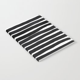 Horizontal black striped pattern - black brush strokes Notebook