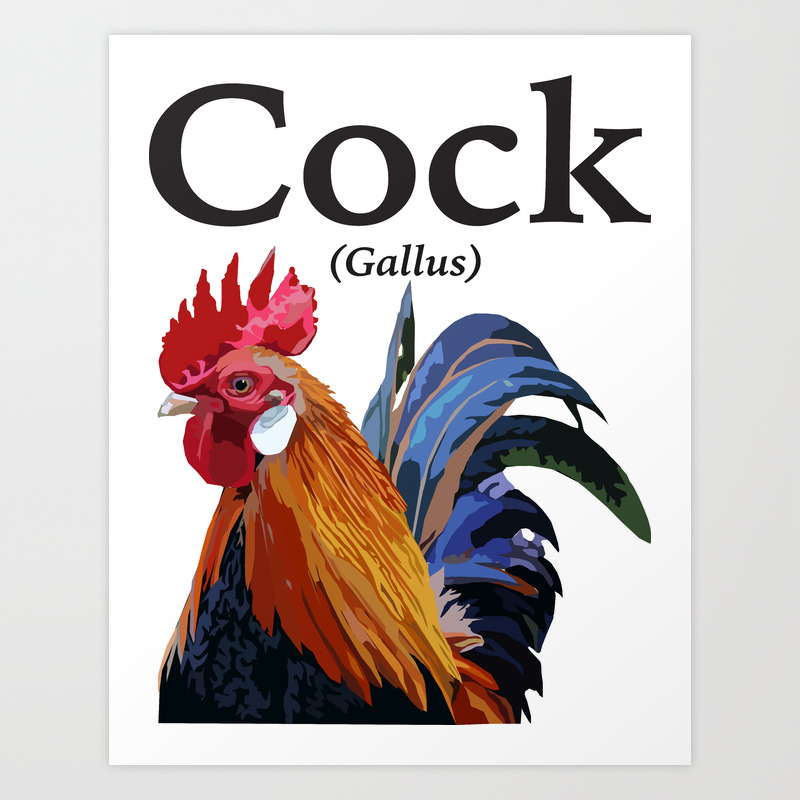 Adult Humor Rooster (Cock) Art Print by pixelsandpaintmk | Society6