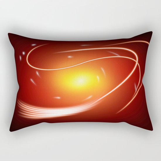 Red Glow Lines Rectangular Pillow