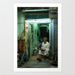 Shop owner | Chennai India | green evening vibes Art Print