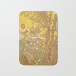 Odilon Redon "Trees on a yellow Background" Bath Mat | Yellow, Masters, Background, Artmasters, Trees, Frenchart, Modernart, Odilon, Symbolism, Painting 