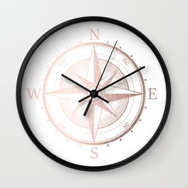 Rose Gold Compass Wall Clock