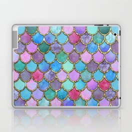 Colorful Gold Mermaid Scales Laptop Skin