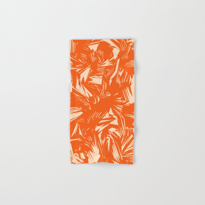 Deep Orange Abstract Brush Texture Pattern Hand & Bath Towel