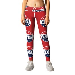 Vote Leggings | Voter, White, Mayor, Election, Patriotic, Voted, Candidate, Political, Red, Governor 
