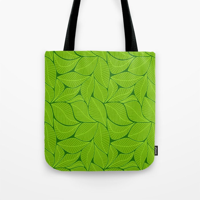 Green Leaves Background. Tote Bag