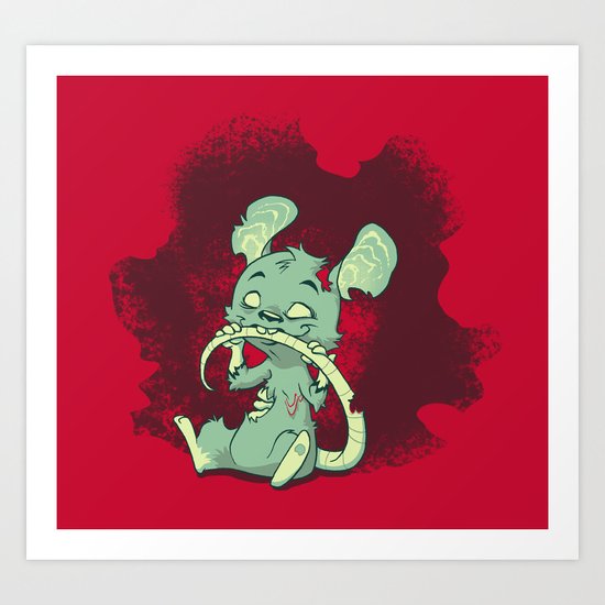 Zombie Mouse Art Print