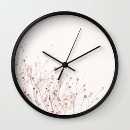 Pink Wild Flowers - Pastel floral photography by Ingrid Beddoes Wall Clock